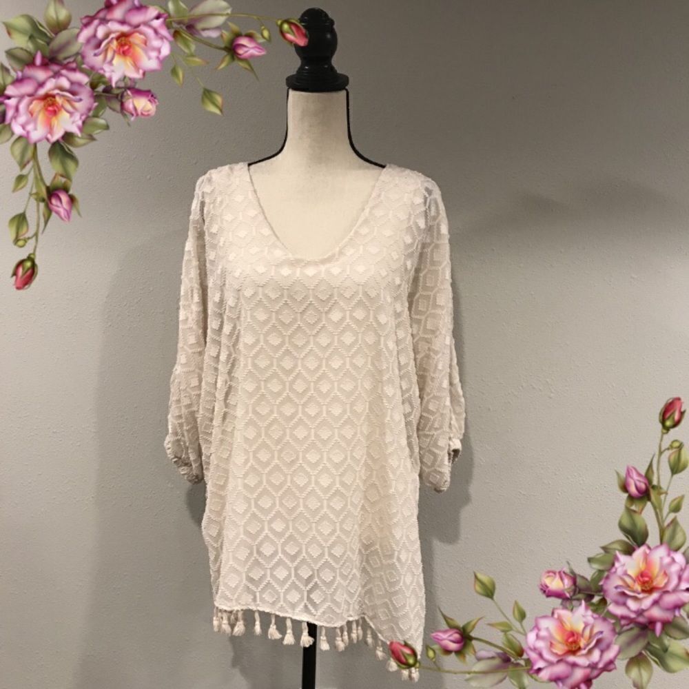 Asymmetrical‎ cream color blouse